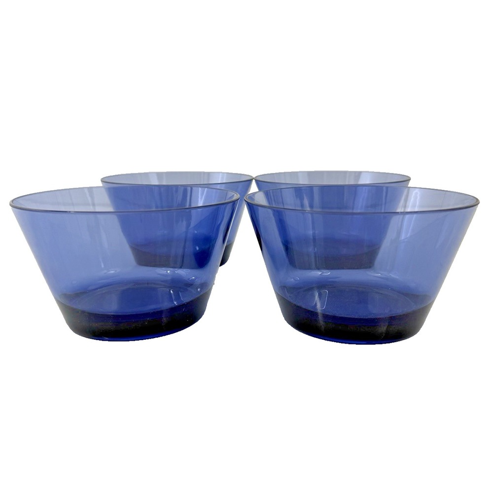 Cobalt Blue Sturdy Plastic Cereal or Soup Bowls 16 oz. Set of 4 Dishwasher Safe - Picture 3 of 8